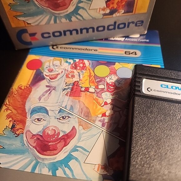 CLOWNS Commodore 64 Cartridge CIB Complete In Box W Manual - Picture 3 of 8